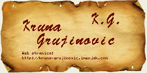Kruna Grujinović vizit kartica